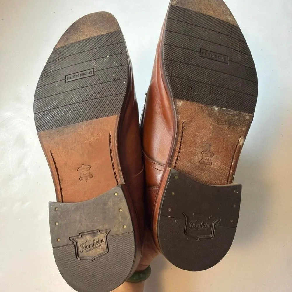 Florsheim Mens Brown Leather Apron Toe Dress Shoes 12162-221 Size 11.5 D